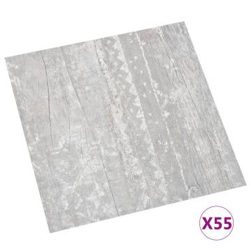 Self-adhesive Grey PVC Flooring Planks - 55 pcs, 5.11 m²