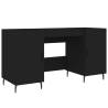 Elegant Black Desk - 140x50x75 cm Engineered Wood | HipoMarket