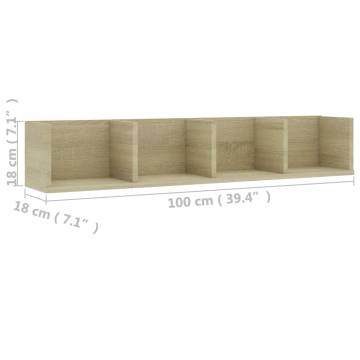 CD Wall Shelf Sonoma Oak - Stylish Storage Solution