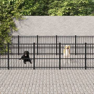 Outdoor Dog Kennel Steel 16.94 m² - Safe and Durable