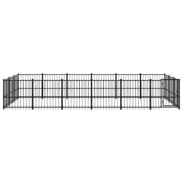 Outdoor Dog Kennel Steel 16.94 m² - Safe and Durable