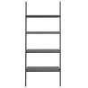 4-Tier Leaning Shelf Black - Space-Saving Storage Solution