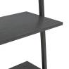 4-Tier Leaning Shelf Black - Space-Saving Storage Solution