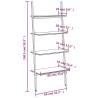 4-Tier Leaning Shelf Black - Space-Saving Storage Solution