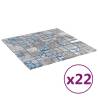 Mosaic Tiles 22 pcs Grey & Blue 30x30 cm Glass - HipoMarket