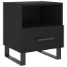 Black Bedside Cabinet - Modern Engineered Wood Storage (40x35cm)