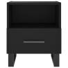 Black Bedside Cabinet - Modern Engineered Wood Storage (40x35cm)