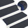 Carpet Stair Treads 15 pcs 65x21x4 cm Grey and Blue Colour grey and blue Size 65 x 21 x 4 cm Quantity in Package 15 