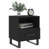 Black Bedside Cabinet - Modern Engineered Wood Storage (40x35cm)