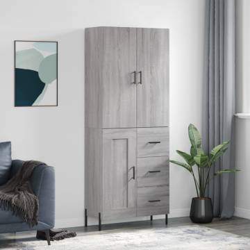 Highboard Grey Sonoma 69.5x34x180 cm Engineered Wood - Stylish Storage