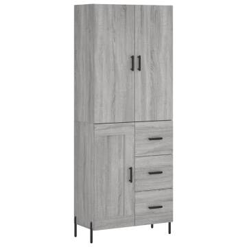 Highboard Grey Sonoma 69.5x34x180 cm Engineered Wood - Stylish Storage