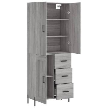 Highboard Grey Sonoma 69.5x34x180 cm Engineered Wood - Stylish Storage