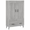 Stylish Highboard Grey Sonoma - 69.5x31x115 cm | HipoMarket