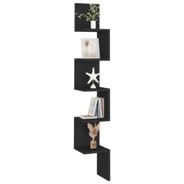 Stylish Black Wall Corner Shelf - 20x20x127.5 cm