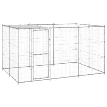 Outdoor Dog Kennel Galvanised Steel with Roof - 7.26 m² | HipoMarket