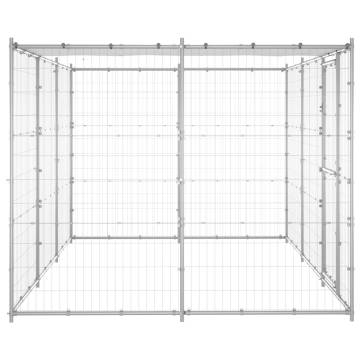 Outdoor Dog Kennel Galvanised Steel with Roof - 7.26 m² | HipoMarket