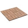 11 pcs WPC Decking Tiles 30x30 cm - Durable Brown Flooring