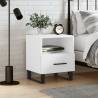 Bedside Cabinet White 40x35x47.5 cm Engineered Wood Colour white Quantity in Package 1 