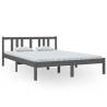 Stylish Grey Solid Wood Bed Frame 140x200 cm | HipoMarket