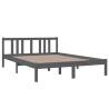 Stylish Grey Solid Wood Bed Frame 140x200 cm | HipoMarket