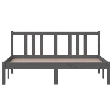 Stylish Grey Solid Wood Bed Frame 140x200 cm | HipoMarket