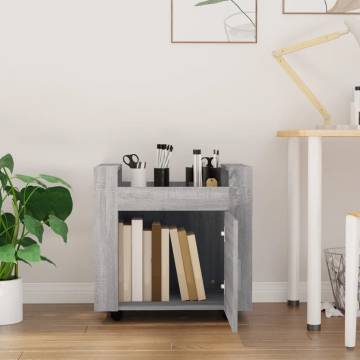 Desk Trolley Grey Sonoma - 60x45x60 cm Engineered Wood