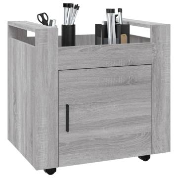 Desk Trolley Grey Sonoma - 60x45x60 cm Engineered Wood