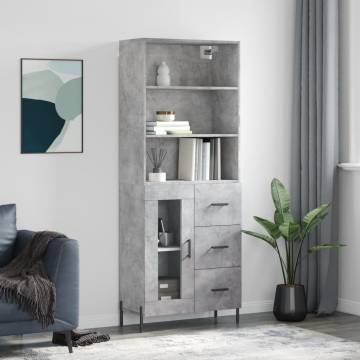 Stylish Highboard Concrete Grey - Elegant Storage Solution