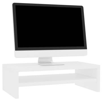 Monitor Stand White - Modern Engineered Wood Design