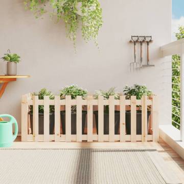 Garden Raised Bed with Fence Design - 150x50 cm Solid Wood