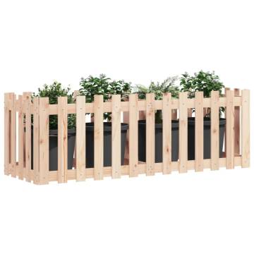 Garden Raised Bed with Fence Design - 150x50 cm Solid Wood