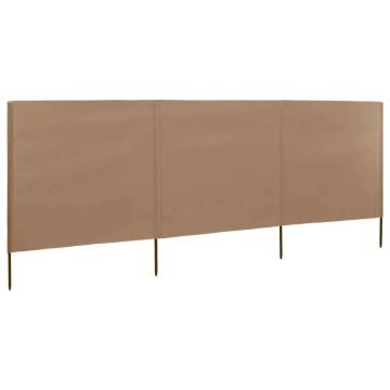 3-Panel Wind Screen Fabric 400x120 cm - Taupe Shelter