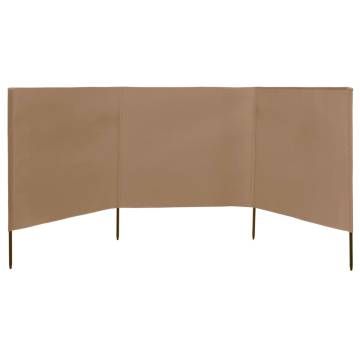 3-Panel Wind Screen Fabric 400x120 cm - Taupe Shelter