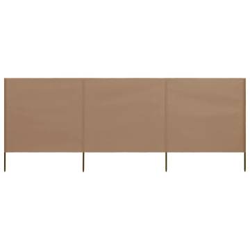 3-Panel Wind Screen Fabric 400x120 cm - Taupe Shelter