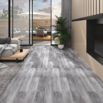 Self-Adhesive PVC Flooring Planks - 5.02 m² Matt Wood Grey