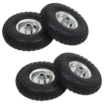 Sack Truck Wheels 4 pcs Rubber 4.10/3.50-4 (260x83) - Durable & Reliab