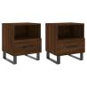 Brown Oak Bedside Cabinets - 2 pcs | Stylish Storage Solution