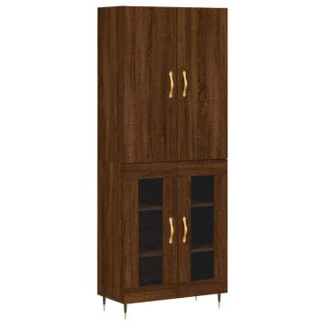 Stylish Highboard Brown Oak - 69.5x34x180 cm | HipoMarket