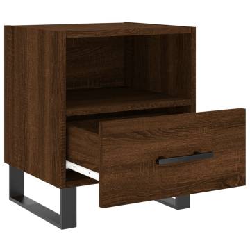 Brown Oak Bedside Cabinets - 2 pcs | Stylish Storage Solution