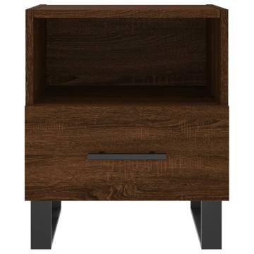 Brown Oak Bedside Cabinets - 2 pcs | Stylish Storage Solution