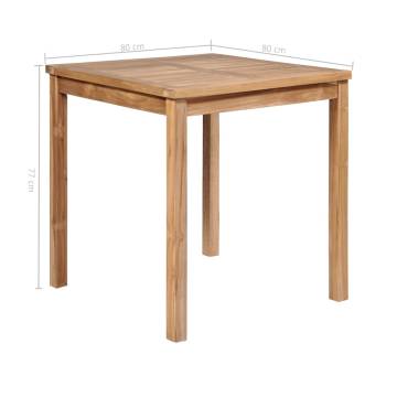 Solid Teak Wood Garden Table 80x80cm | Durable & Stylish