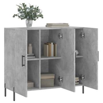 Stylish Concrete Grey Sideboard - 90x34x80 cm | HipoMarket