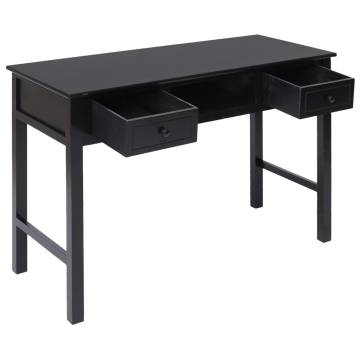 Stylish Black Writing Desk - Solid Wood Paulownia | HipoMarket