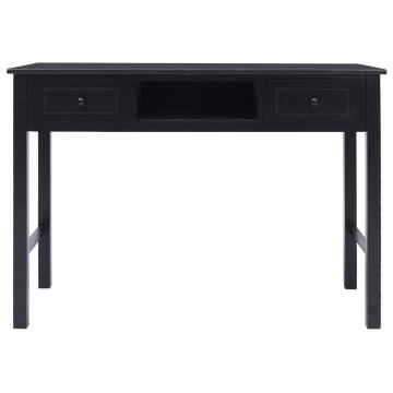 Stylish Black Writing Desk - Solid Wood Paulownia | HipoMarket