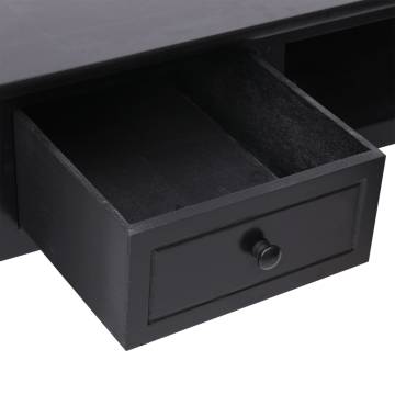 Stylish Black Writing Desk - Solid Wood Paulownia | HipoMarket