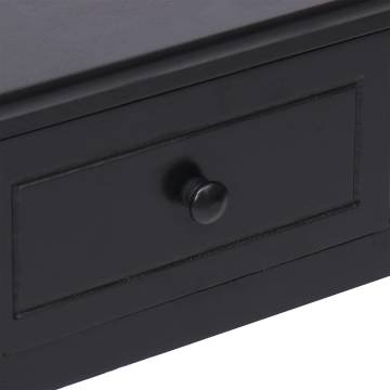 Stylish Black Writing Desk - Solid Wood Paulownia | HipoMarket