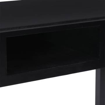 Stylish Black Writing Desk - Solid Wood Paulownia | HipoMarket