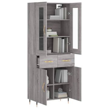 Highboard Grey Sonoma - Stylish Engineered Wood Storage Solution