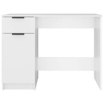 Stylish White Desk 100x50x75 cm - Engineered Wood for Home Office