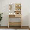 Dressing Table with LED Sonoma Oak 74.5x40x141 cm Engineered Wood Colour sonoma oak Quantity in Package 1 